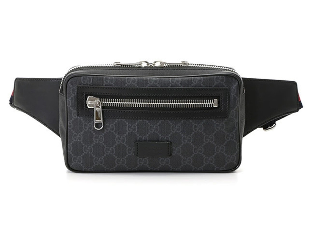 Gucci Waist Belt Crossbody Bag GG Supreme Belt Soft Black